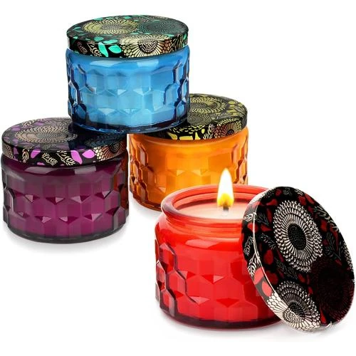 Bougies parfumées NuCandle, lot 4, cadeau Noël, anniversaire - Vue principale