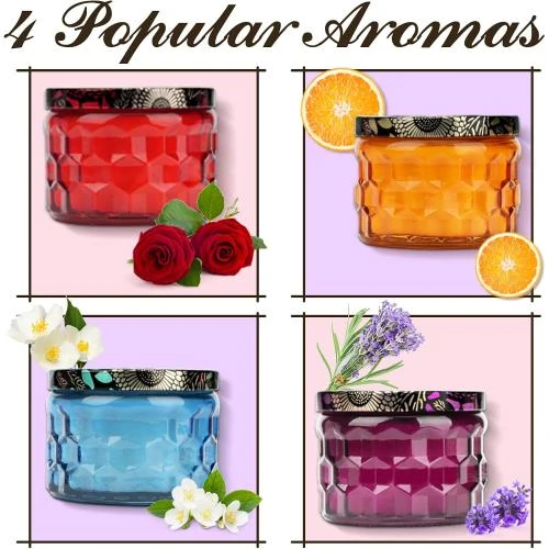 Détail de Bougies parfumées NuCandle, lot 4, cadeau Noël, anniversaire