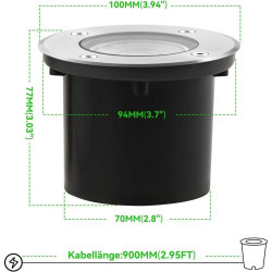 Goodia Spots LED Encastrables Extérieurs 4Pcs, 3000K en situation