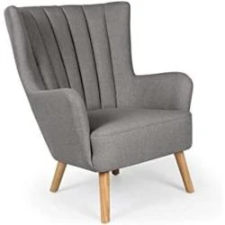 Chaise Fauteuil Menzzo Vidal Tissu Gris Foncé
