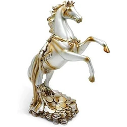 Sculpture cheval, pièces de monnaie, décoration unique