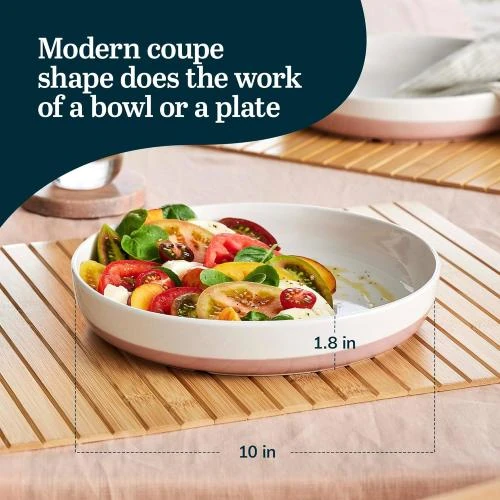 Zoom sur Assiettes en porcelaine Libbey Austin, lot de 4, blanc