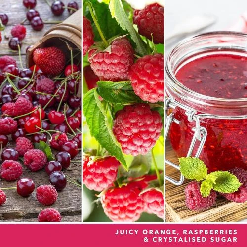 Zoom sur Bougie parfumée Framboise Rouge, Yankee Candle, longue durée