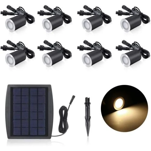 Lixada Spots Encastrables LED Solaire, Étanches IP65 - Vue principale