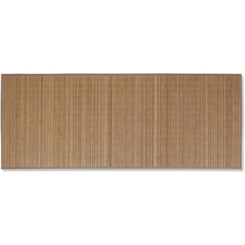 Zoom sur Tapis Bambou Moderne Antidérapant PVC Mewmewcat Marron