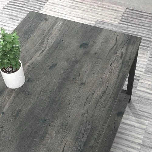 Zoom sur Table basse vintage bois, métal, gris, EXCEFUR