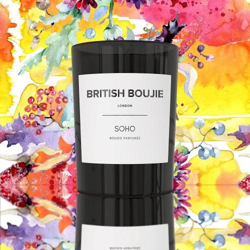 Détail de Bougie parfumée British Boujie, parfum boisé sucré, longue durée