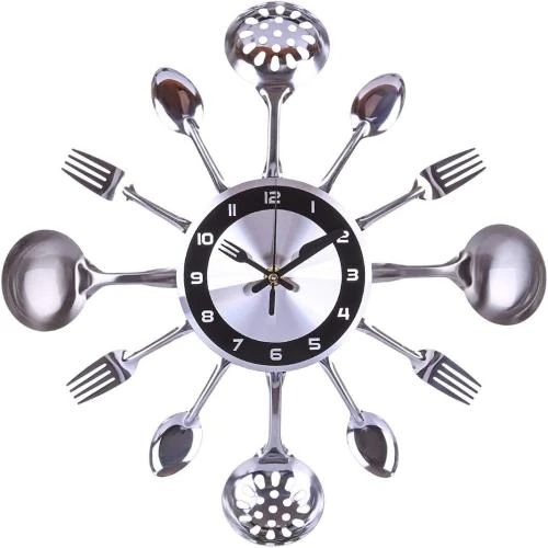 Horloge Murale Cuisine Couverts Cuillère Fourchette 35cm - Vue principale