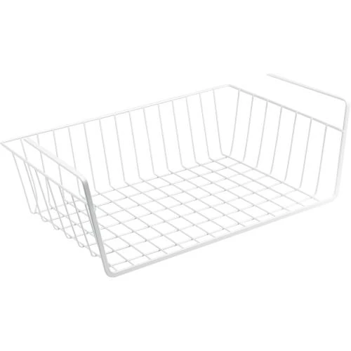 Zoom sur Corbeilles suspendues métal blanc, espace de rangement, lot 4