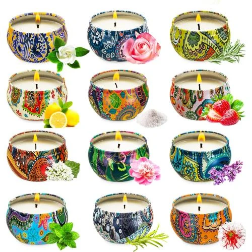 Bougies Parfumées HEPAZ, 12 pièces, Cire Soja Naturelle - Vue principale
