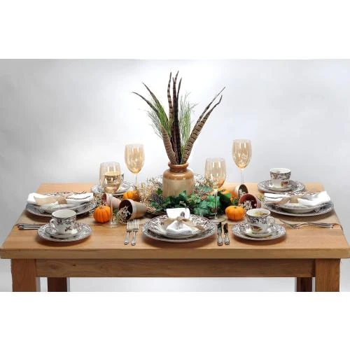 Détail de Assiette Luncheon Spode Woodland, Pheasant, Élégance Naturelle
