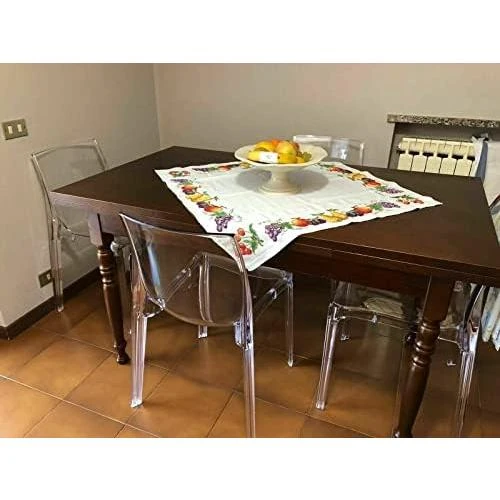 Détail de Table Extensible Bois Noyer Foncé, Table Salle à Manger Rectangulaire, Style Art Pauvre