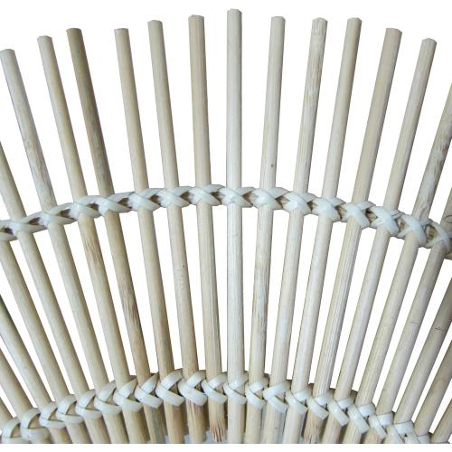 Présentation de Miroir mural rond, 55 cm, bambou naturel, design élégant en situation