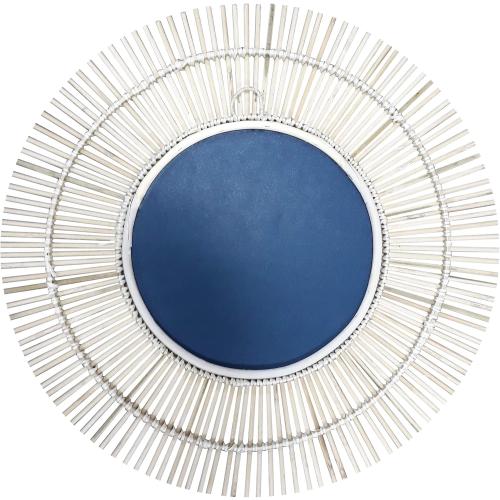 Présentation de Zoom sur Miroir mural rond, 55 cm, bambou naturel, design élégant