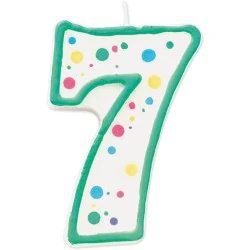 Bougie Chiffre 7 Vert Wilton, Décoration Anniversaire