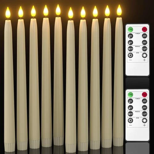Bougies LED Décoratives, Lot de 10, Télécommande, Vacillante - Vue principale
