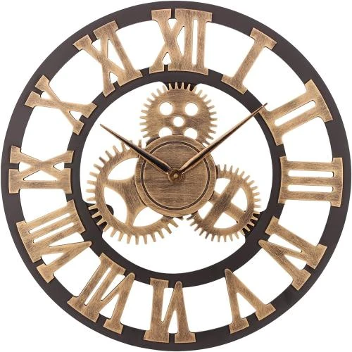 Horloge Murale Vintage Classique ACCSHINE, Métal Romain, Silencieuse - Vue principale