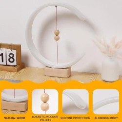 Moderne Lampe de Table LED avec Socle en Bois pour Bureau en situation