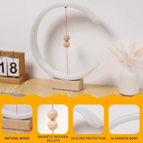 Détail de Moderne Lampe de Table LED avec Socle en Bois pour Bureau