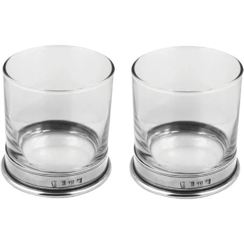 Verre à whisky English Pewter, base en étain élégante - Vue principale