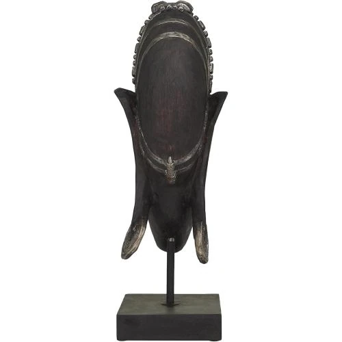 Zoom sur Sculpture femme africaine Polystone déco, noir