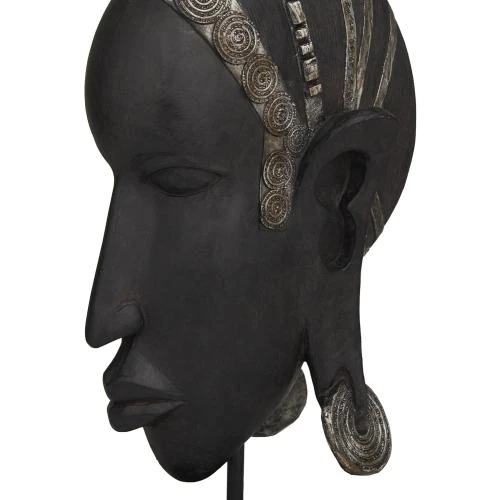 Détail de Sculpture femme africaine Polystone déco, noir
