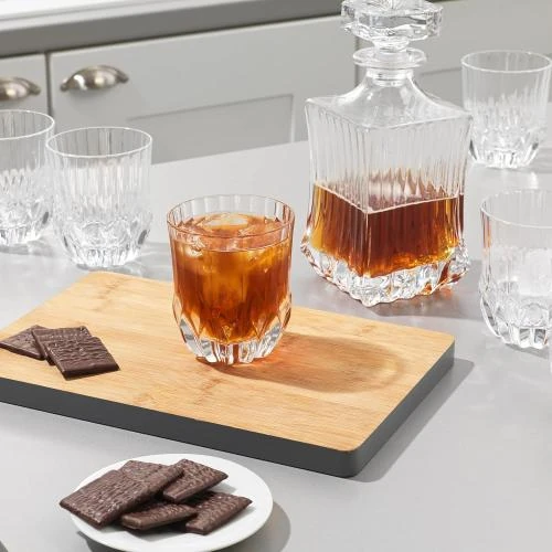 Zoom sur RCR Lot 6 Verres Eau, Cristal Transparent, Élégance