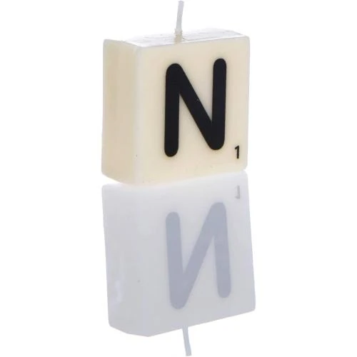 Détail de Bougie Lettre N Blanc, Boxer Gifts, Cadeau Original