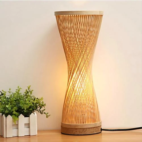 Lampe de table en bambou DUNMW, style Zen, décoratif - Vue principale