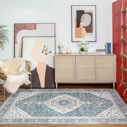 Tapis de cuisine vintage pliable, lavable, poils courts - Vue principale