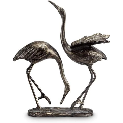 Zoom sur Sculpture Jardin Héron Fonte Seaside Splendor