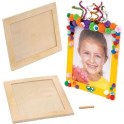 Présentation Cadres Photo Bois Enfants, Lot de 4, Activités Créatives