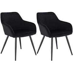 Lot de 2 Chaises WOLTU en Velours avec Accoudoirs pour Salon
