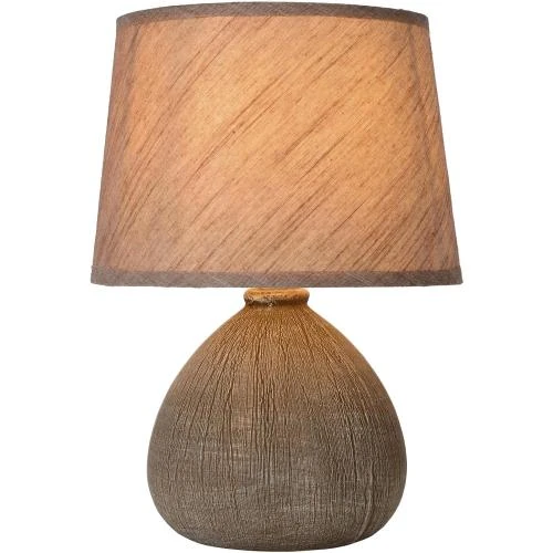 Lampe de table Lucide RAMZI, 1xE14, Marron - Vue principale