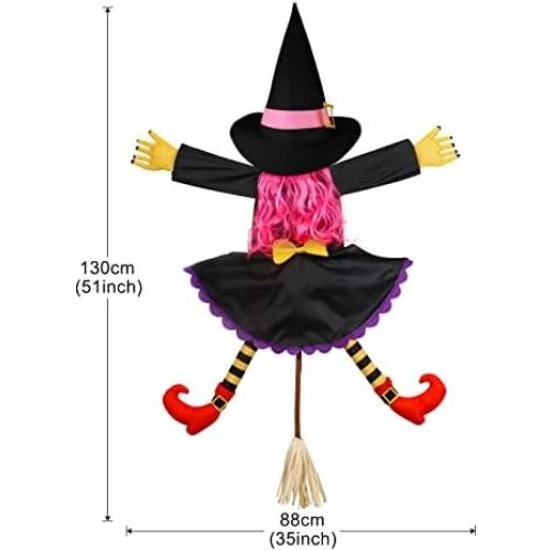 Détail de Décorations Halloween Extérieures, Sorcière Suspendue, Accessoires Amusants