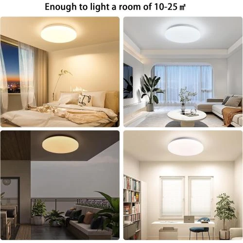 Zoom sur Plafonnier LED OPPEARL, Intensité variable, Télécommande, 2400LM
