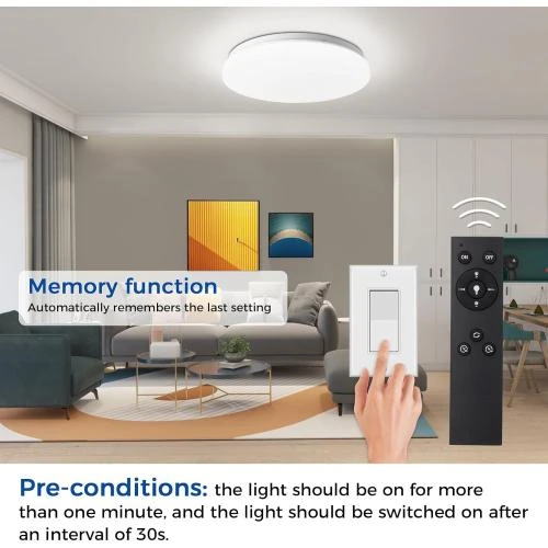 Détail de Plafonnier LED OPPEARL, Intensité variable, Télécommande, 2400LM