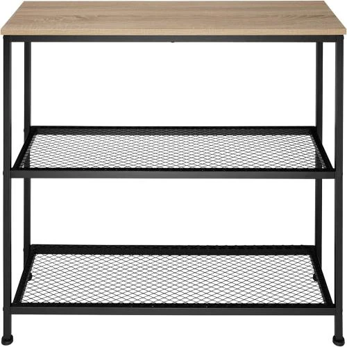 Zoom sur Table Console TecTake Style Industriel Vintage avec 2 Étagères