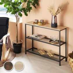 Table Console TecTake Style Industriel Vintage avec 2 Étagères en situation