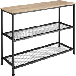 Table Console TecTake Style Industriel Vintage avec 2 Étagères