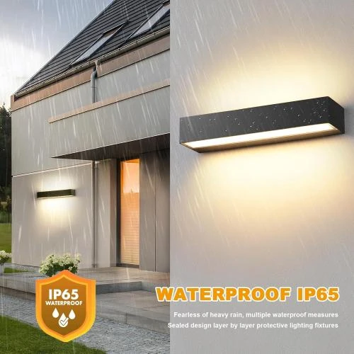 Détail de Appliques Murales Intérieures Noires, LED 36W, Étanches