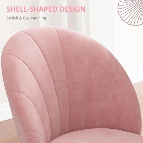 Zoom sur Chaises Ergonomiques Nordiques en Velours Rose, Salon et Salle à Manger