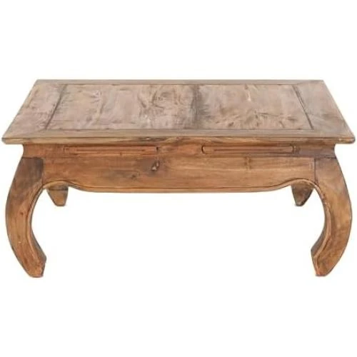 Zoom sur Table Opium en Acajou Massif, Vintage Naturel, Design Unique