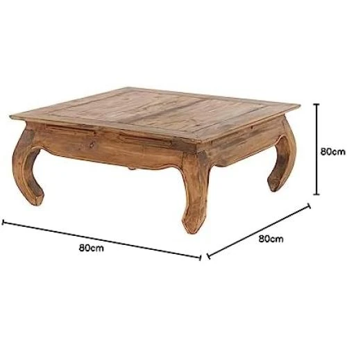 Détail de Table Opium en Acajou Massif, Vintage Naturel, Design Unique