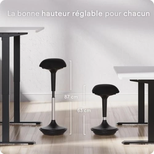 Zoom sur Tabouret Ergonomique Pivotant Wobble, Confort Optimal, Résistant