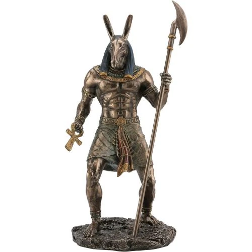 Statue Égyptienne Antique, Finition Bronze, Dieu Chaos - Vue principale
