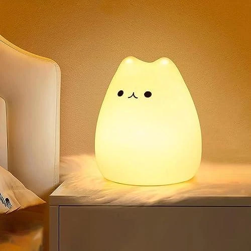 Veilleuse LED Kawaii Chat Rechargeable avec Minuterie - FOMYHEARD - Vue principale