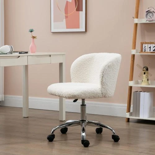 Détail de Chaise Bureau Design, Hauteur Réglable, Pivotante, Acier Chrome