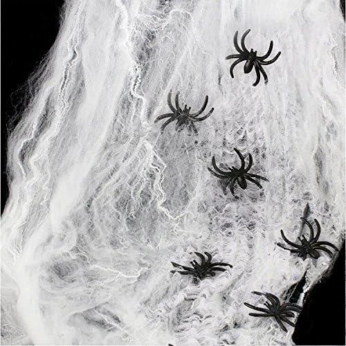 Toile d'araignée extensible, décorations Halloween, fausses araignées - Vue principale