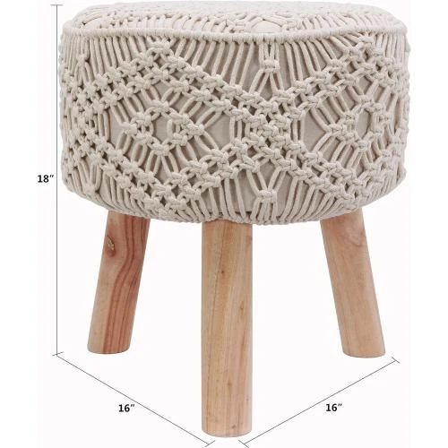 Zoom sur Tabouret Naturel Decor Therapy, Élégance, Design Moderne